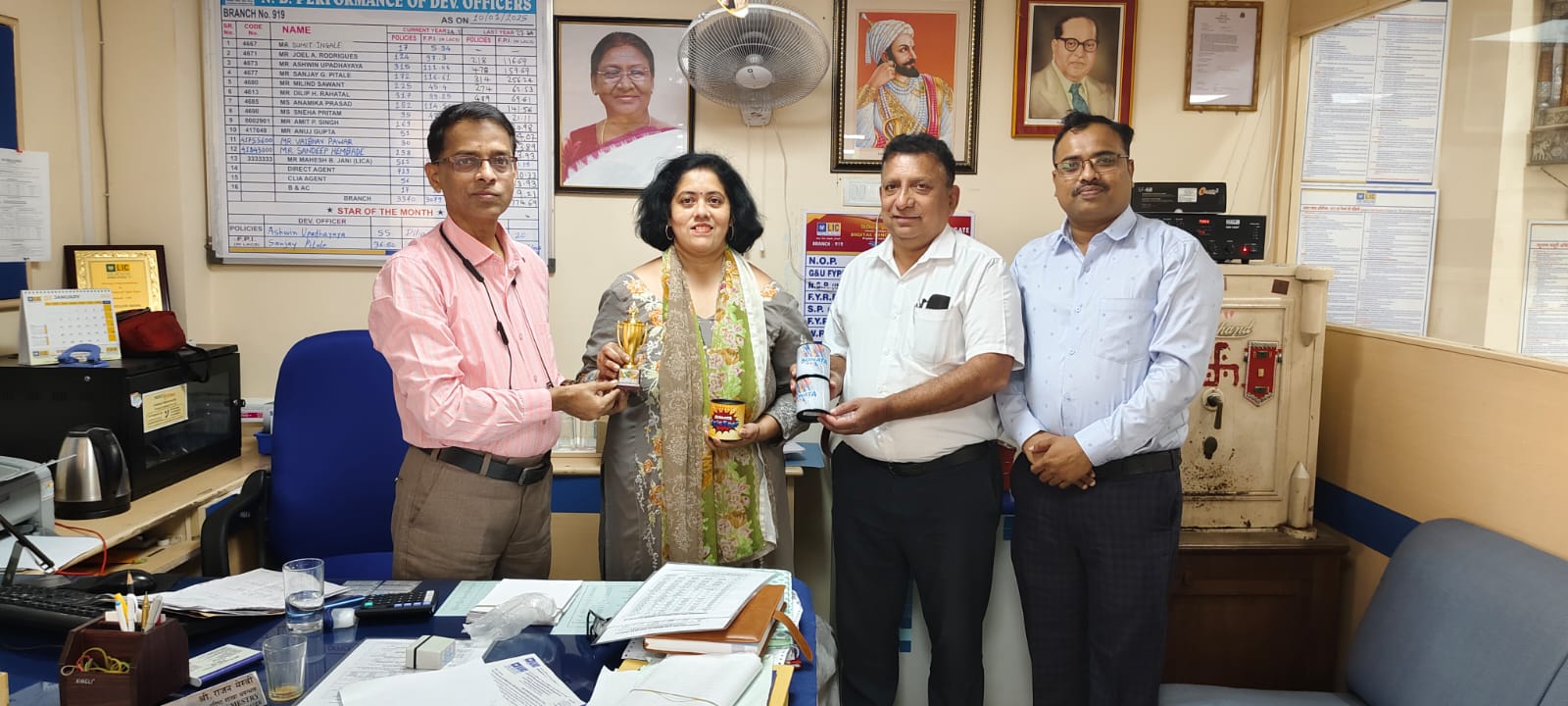 Felicitation at the branch in February 2025.